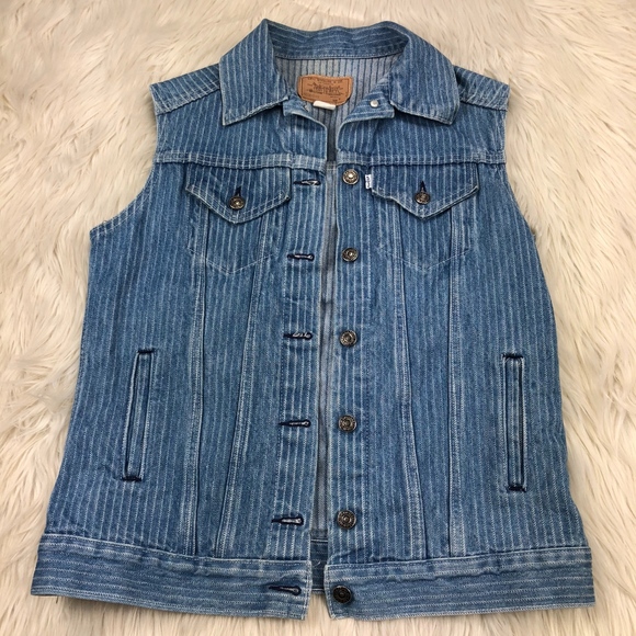 levi's striped denim jacket